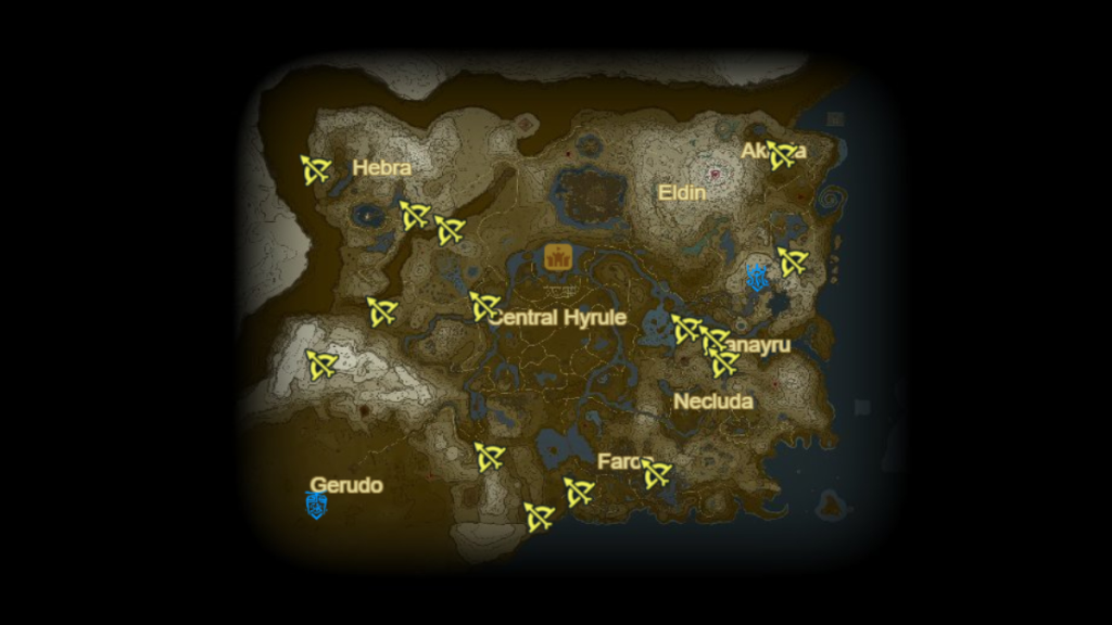 Lynel Map in Zelda Tears of the Kingdom