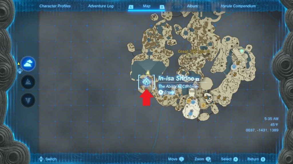 Where is the Third Shrine in Zelda Tears of the Kingdom? Shrine 3 Location shown map