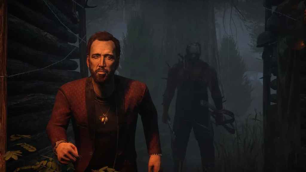Nicolas Cage Running From The Trapper in Dead by Daylight
