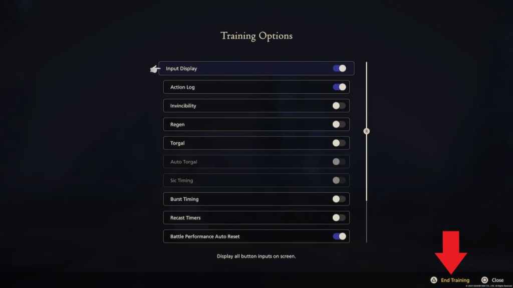 How to leave Training in Final Fantasy 16 settings