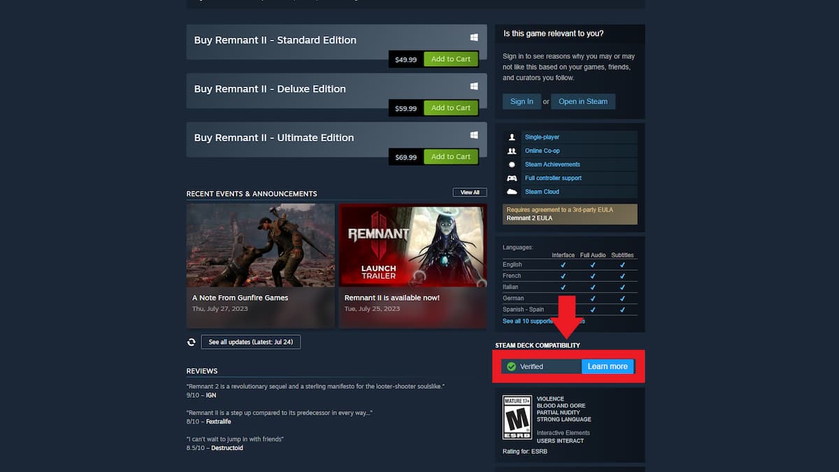 Can you play Remnant 2 on Steam Deck? Gamer Journalist