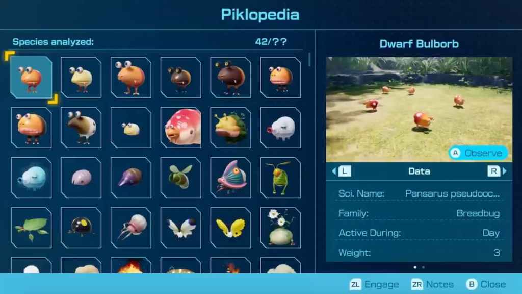 How to get Piklopedia i Pikmin 4 menu