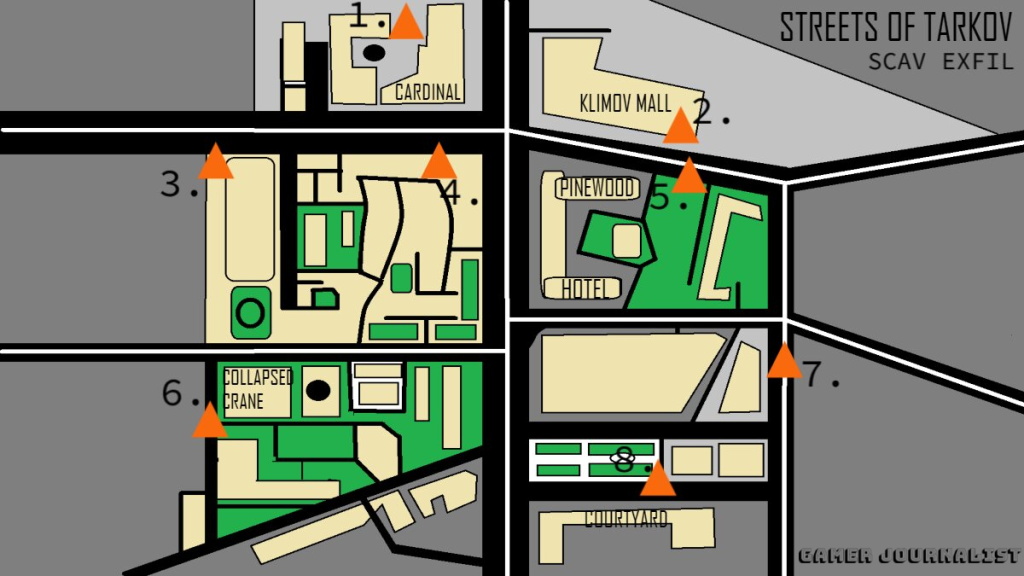 Escape from Tarkov Streets Map Guide - Extraction Points and Boss Guide