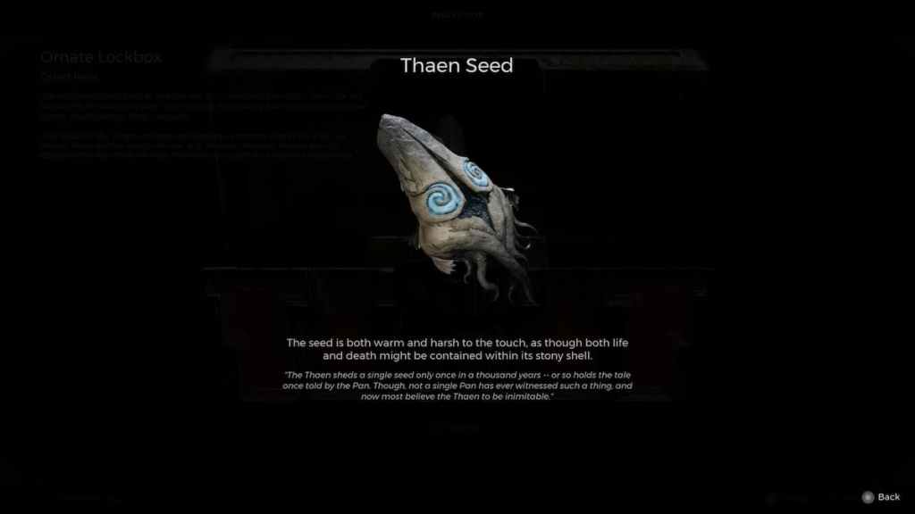 Remnant 2 Thaen Seed description