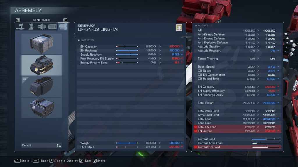 Armored Core 6 Best Generators lightweight build