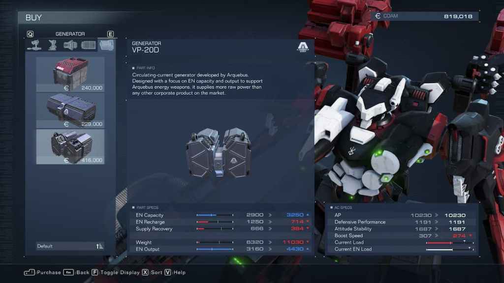 Armored Core 6 Best Generators tank build
