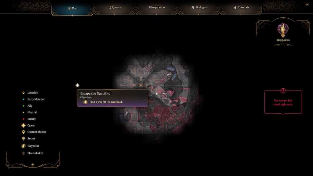 Can you Disable Quest Markers in Baldur's Gate 3 (BG3)? map