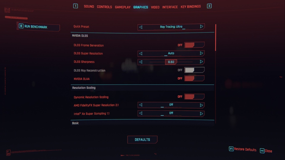 Cyberpunk 2077 PC Settings