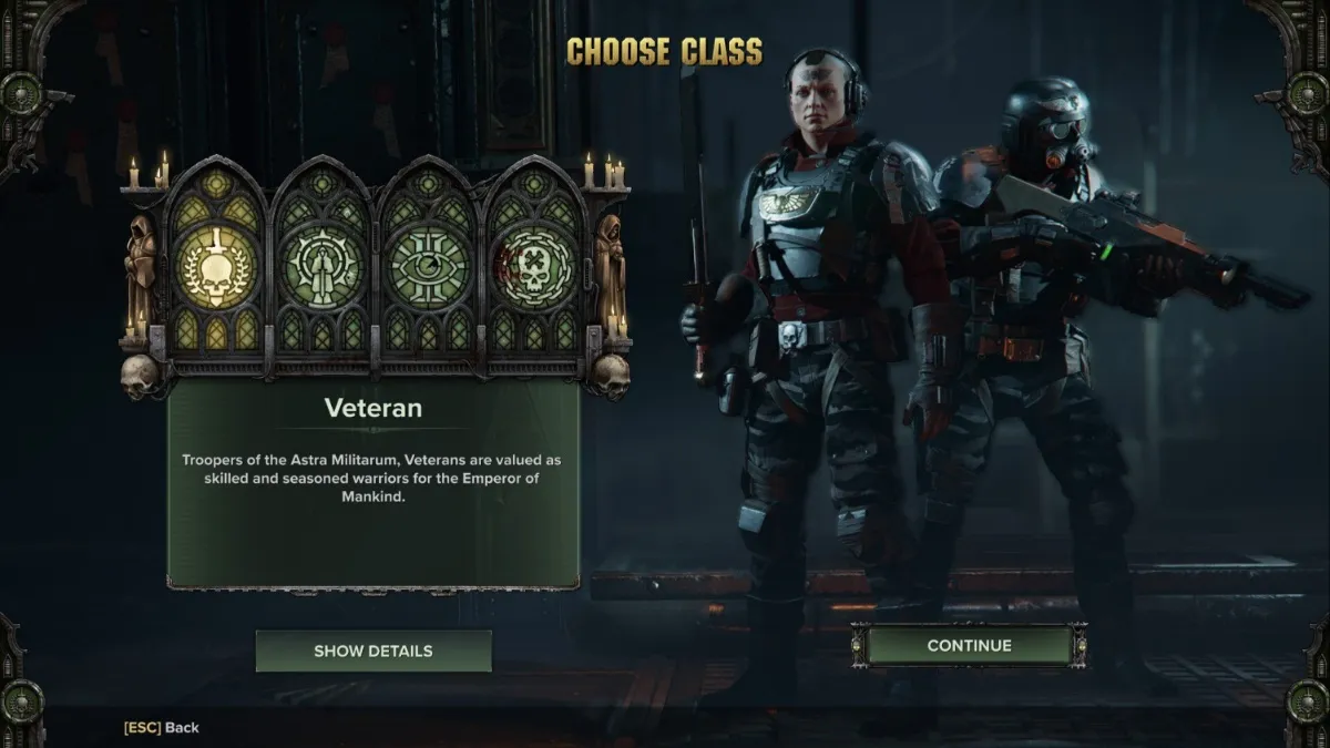 Darktide Class Selection Screen