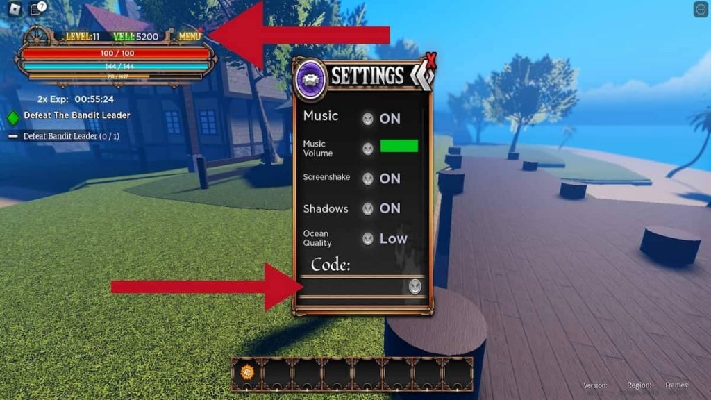 How to redeem codes in Pirate's Destiny on Roblox