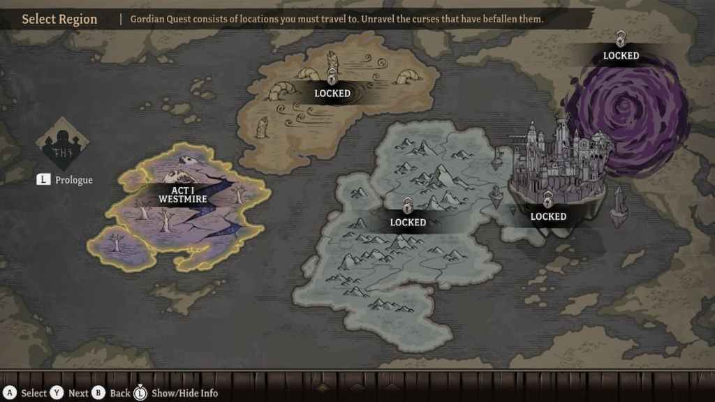 Map in Gordian Quest