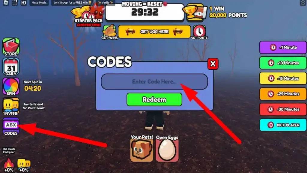 How to redeem codes in Don't Move