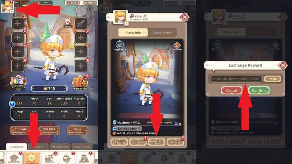 How to redeem codes in MapleHeroes