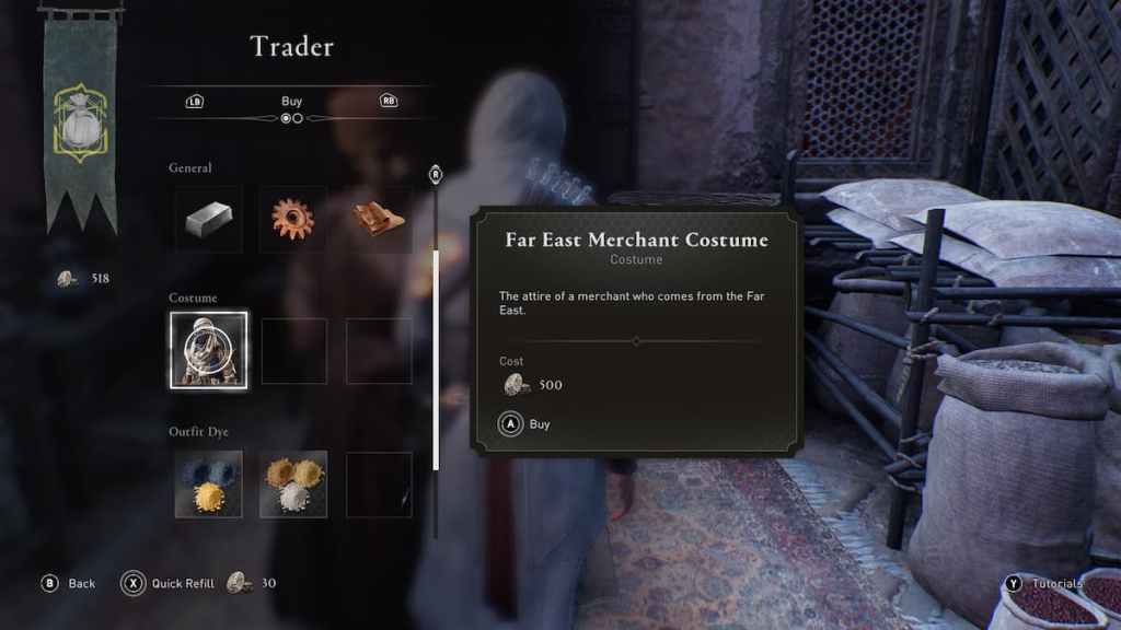 How to Get Far East Merchant Costume in AC Mirage price