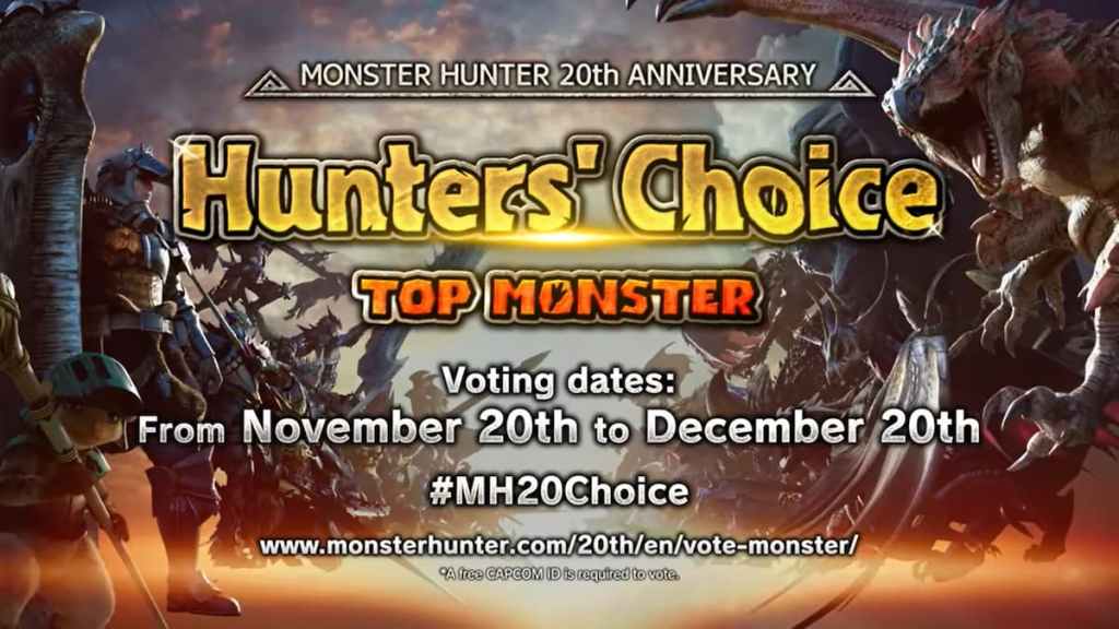 Monster Hunter Hunters Choice Top Monster 20th Anniversay Event